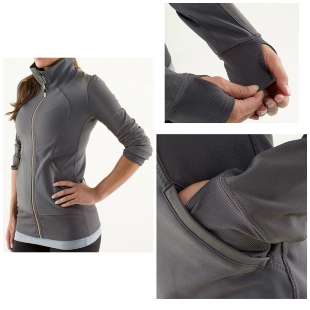 Lululemon Nice Asana Jacket  Brushed Soot
Light Gray   Size 10